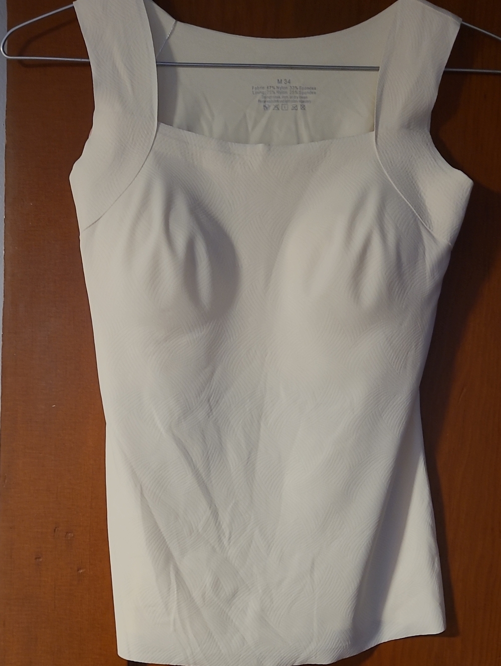 Square-Neck White Sleeveless Tank Top